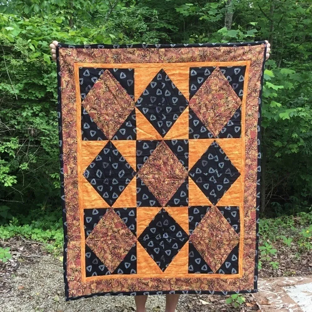 NWT HandCrafted Fall Color Quilt